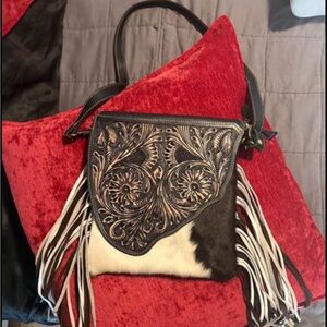 Cowhide/Leather Crossbody Bag. Paid $120 at a boutique. Maybe used once.